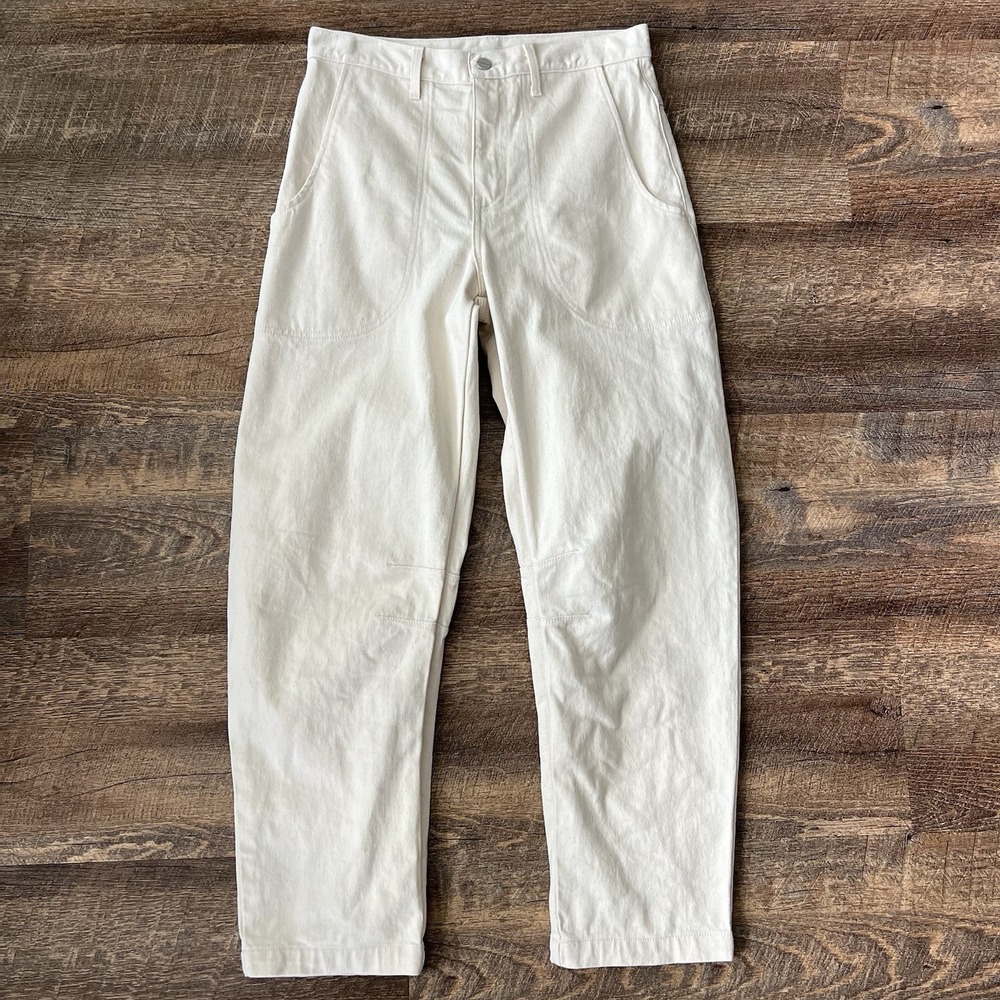 TWP Jetties Beach Pant Womens 27 Waist 30 Natural Denim Barrel Leg Relaxed